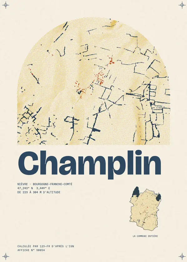 Affiche de Champlin, calculée par 123-fr d'après l'IGN