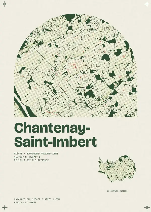 Affiche de Chantenay-Saint-Imbert, calculée par 123-fr d'après l'IGN