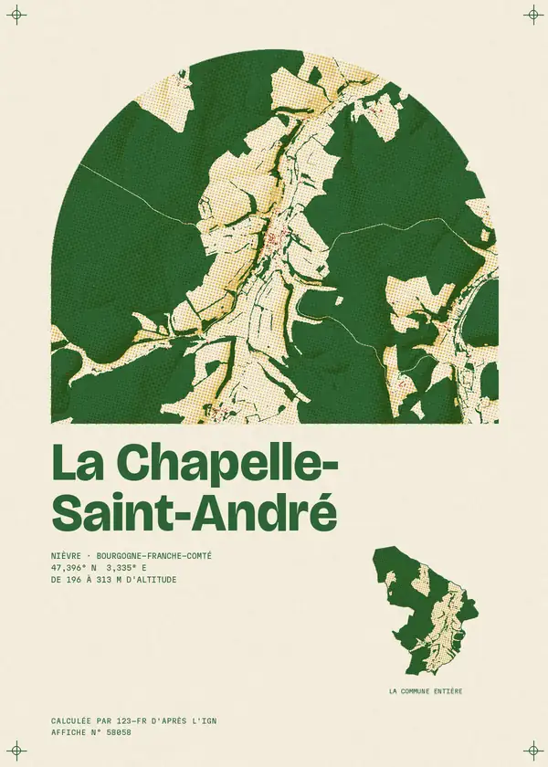 Affiche de La Chapelle-Saint-André, calculée par 123-fr d'après l'IGN