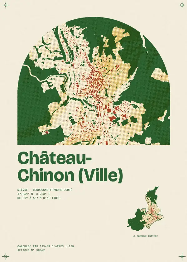 Affiche de Château-Chinon (Ville), calculée par 123-fr d'après l'IGN