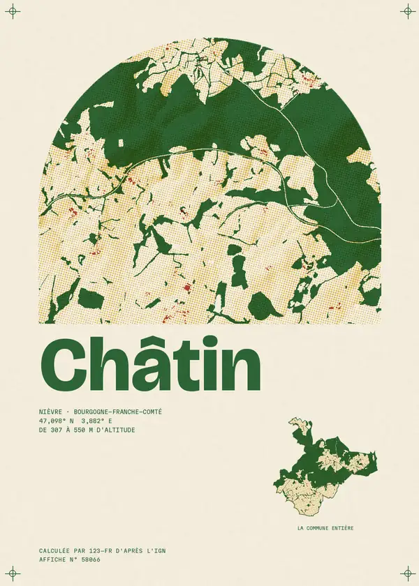 Affiche de Châtin, calculée par 123-fr d'après l'IGN