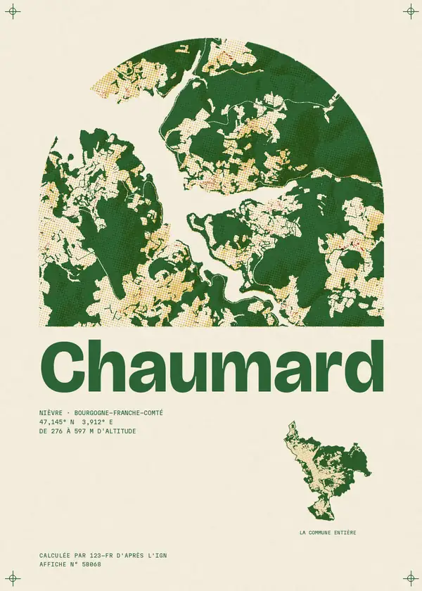 Affiche de Chaumard, calculée par 123-fr d'après l'IGN