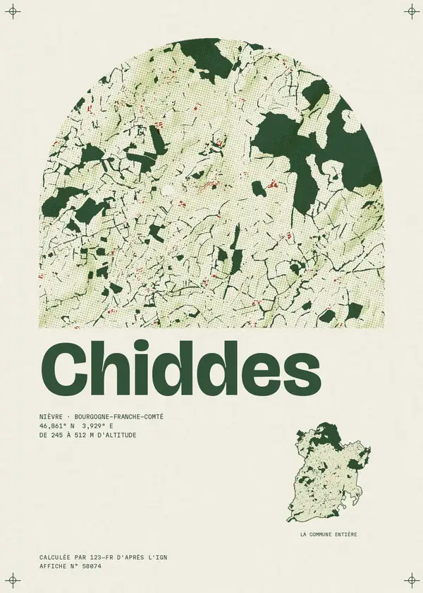Affiche de Chiddes, calculée par 123-fr d'après l'IGN