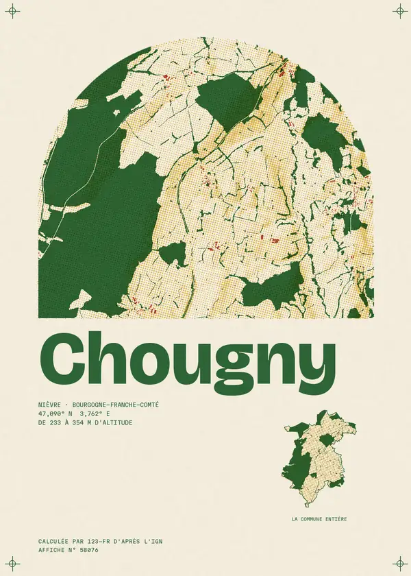 Affiche de Chougny, calculée par 123-fr d'après l'IGN