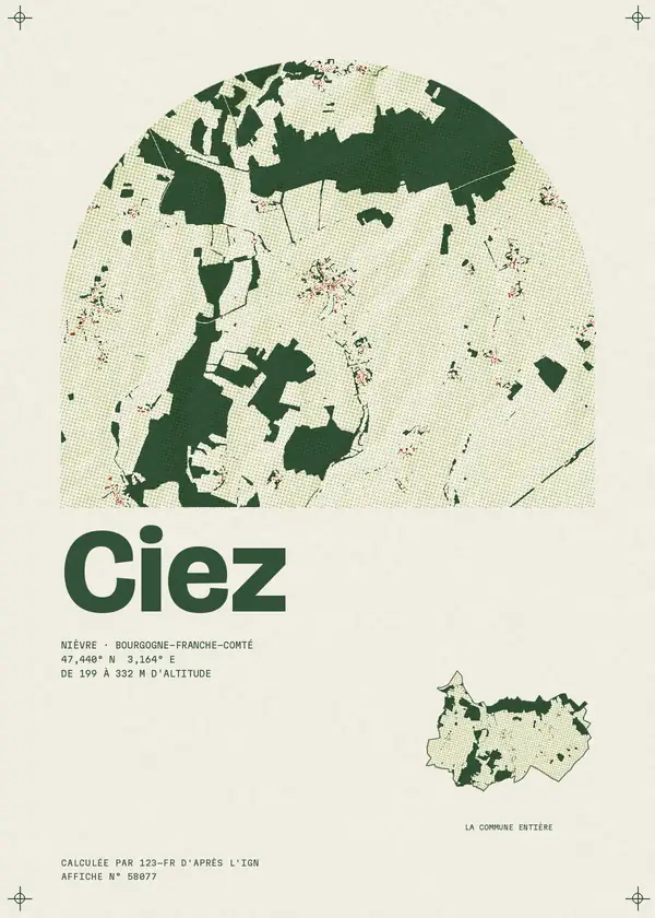 Affiche de Ciez, calculée par 123-fr d'après l'IGN