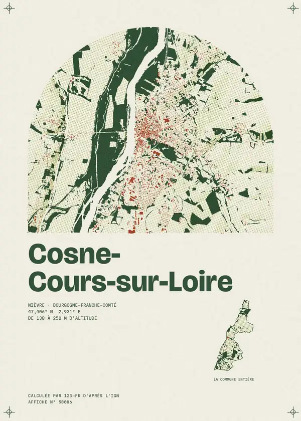Affiche de Cosne-Cours-sur-Loire, calculée par 123-fr d'après l'IGN
