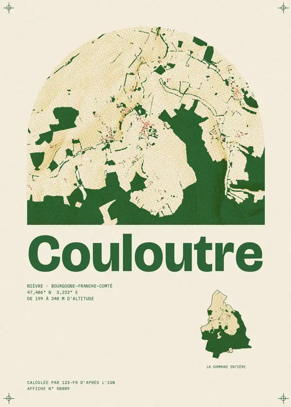 Affiche de Couloutre, calculée par 123-fr d'après l'IGN