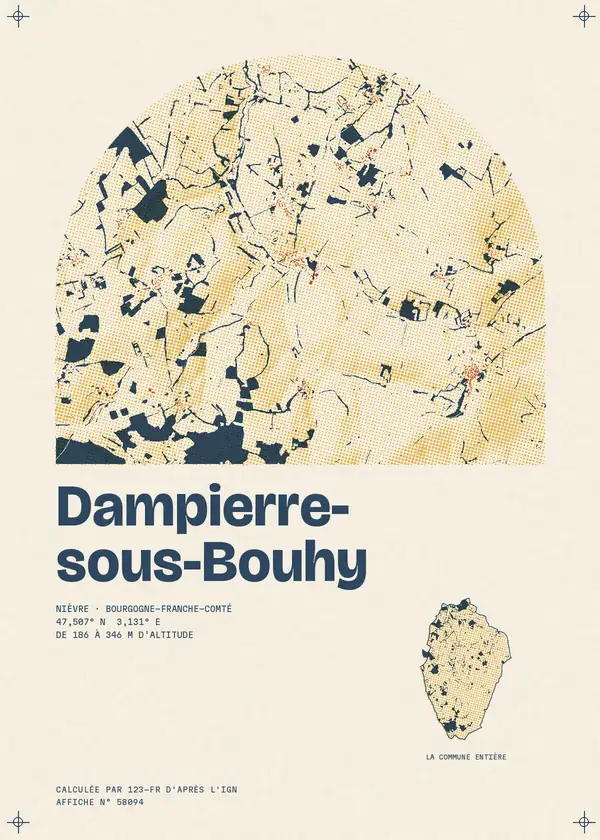 Affiche de Dampierre-sous-Bouhy, calculée par 123-fr d'après l'IGN