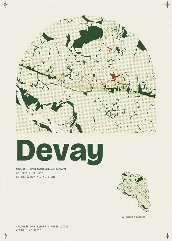 Affiche de Devay, calculée par 123-fr d'après l'IGN