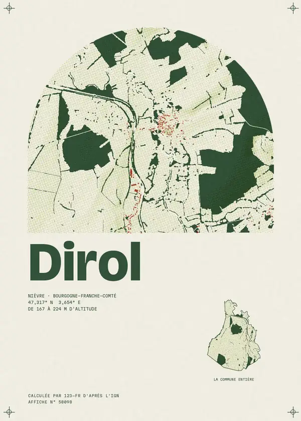Affiche de Dirol, calculée par 123-fr d'après l'IGN