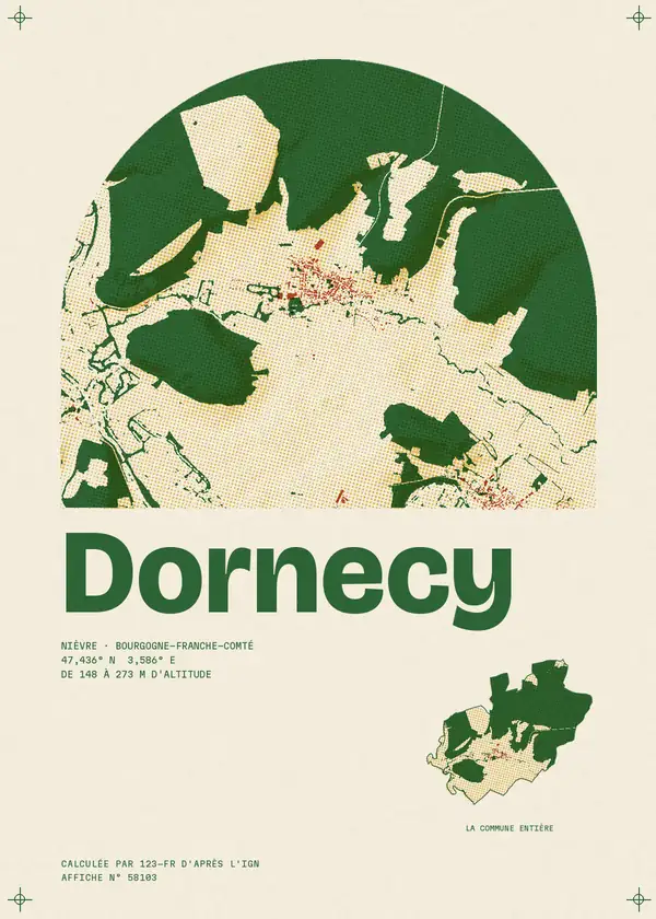 Affiche de Dornecy, calculée par 123-fr d'après l'IGN
