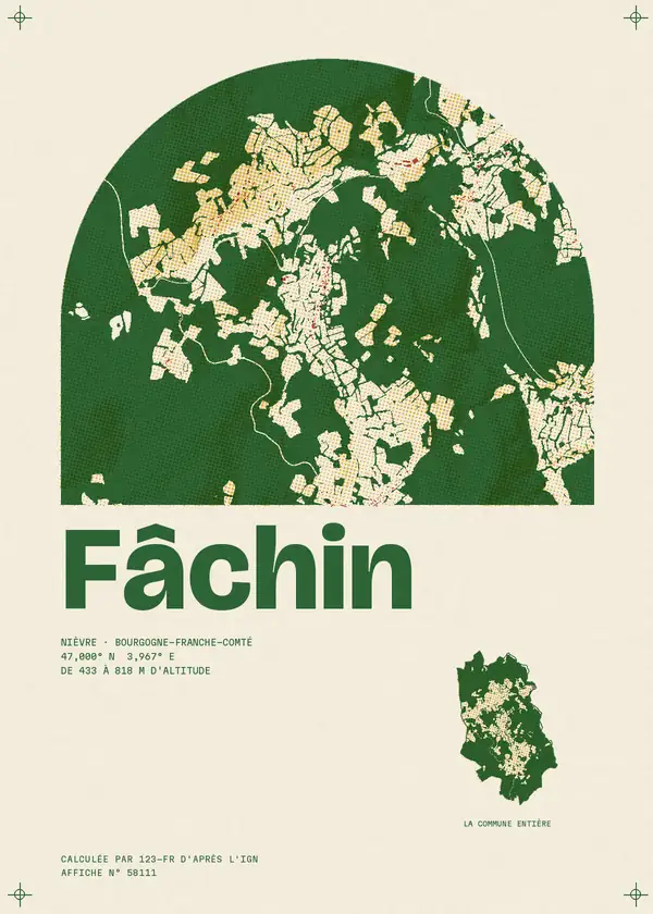 Affiche de Fâchin, calculée par 123-fr d'après l'IGN