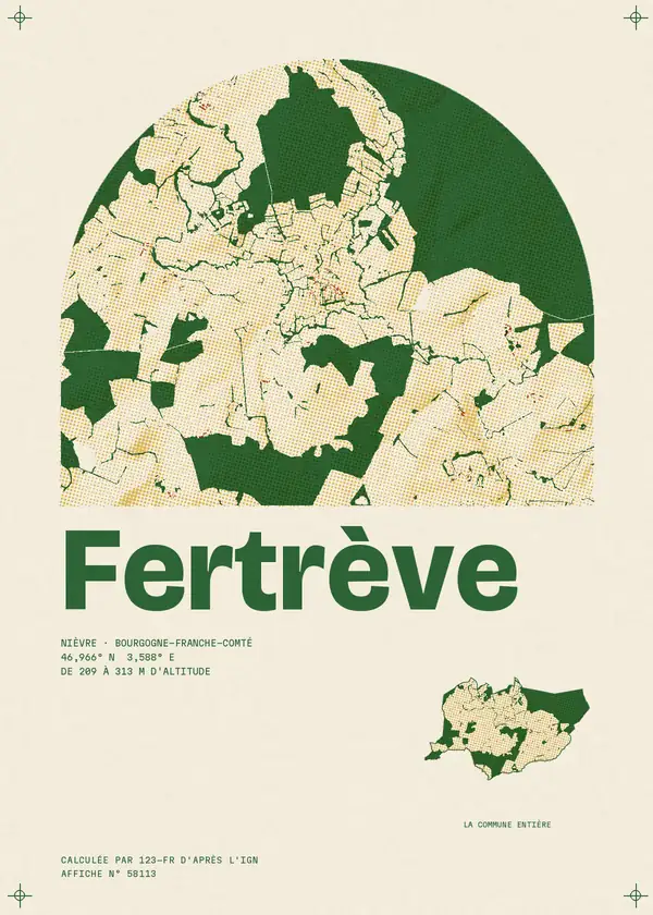Affiche de Fertrève, calculée par 123-fr d'après l'IGN