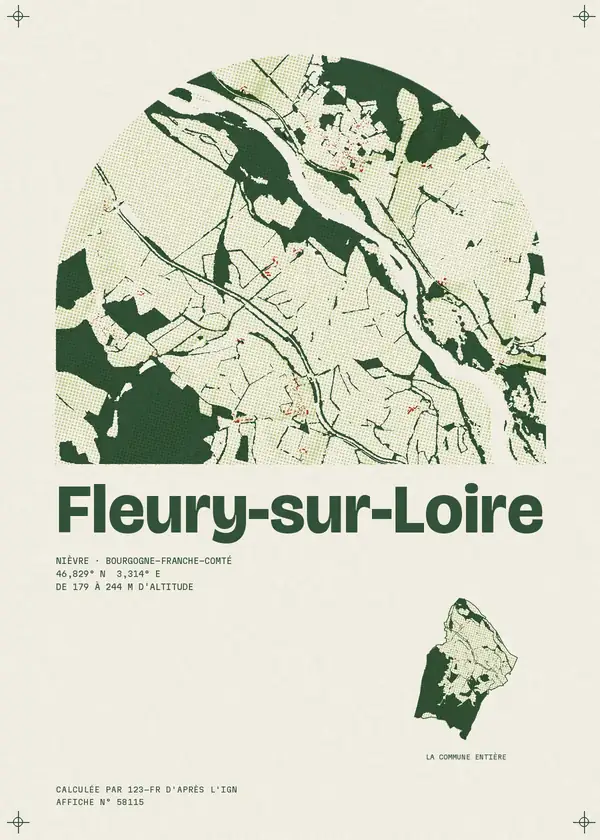 Affiche de Fleury-sur-Loire, calculée par 123-fr d'après l'IGN