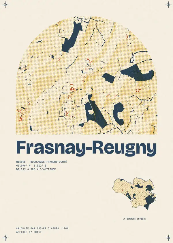 Affiche de Frasnay-Reugny, calculée par 123-fr d'après l'IGN
