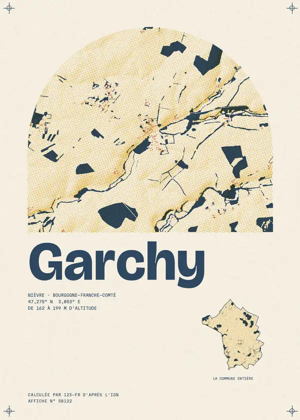 Affiche de Garchy, calculée par 123-fr d'après l'IGN