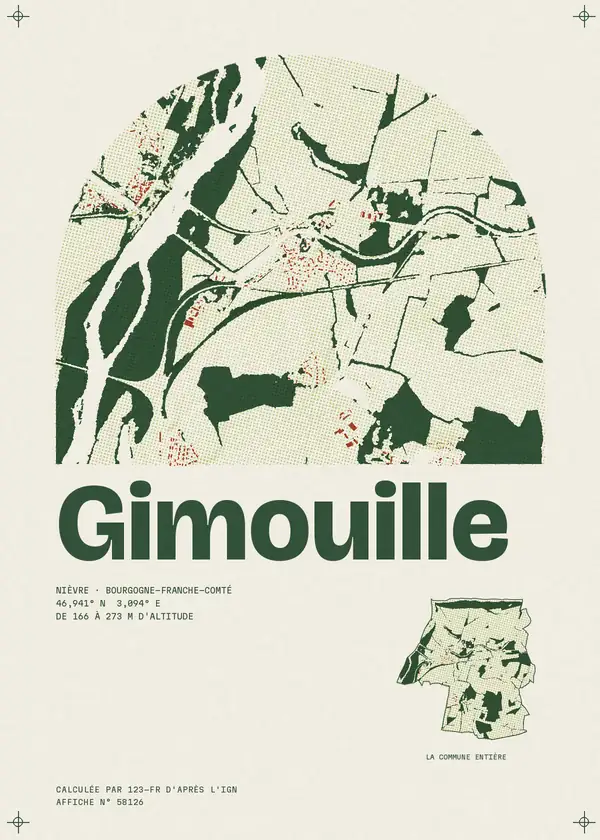 Affiche de Gimouille, calculée par 123-fr d'après l'IGN