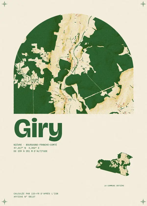Affiche de Giry, calculée par 123-fr d'après l'IGN