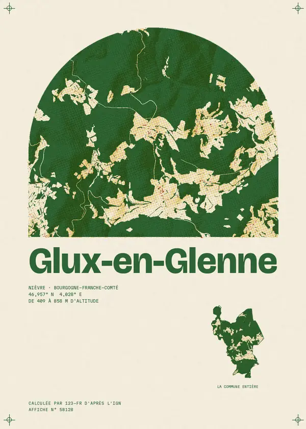 Affiche de Glux-en-Glenne, calculée par 123-fr d'après l'IGN