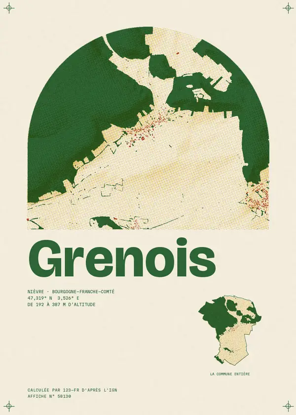 Affiche de Grenois, calculée par 123-fr d'après l'IGN