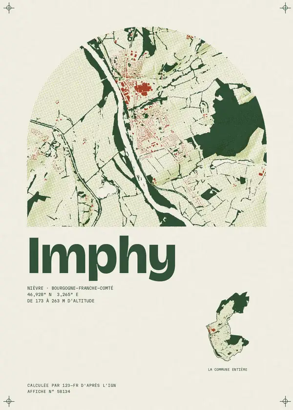 Affiche de Imphy, calculée par 123-fr d'après l'IGN