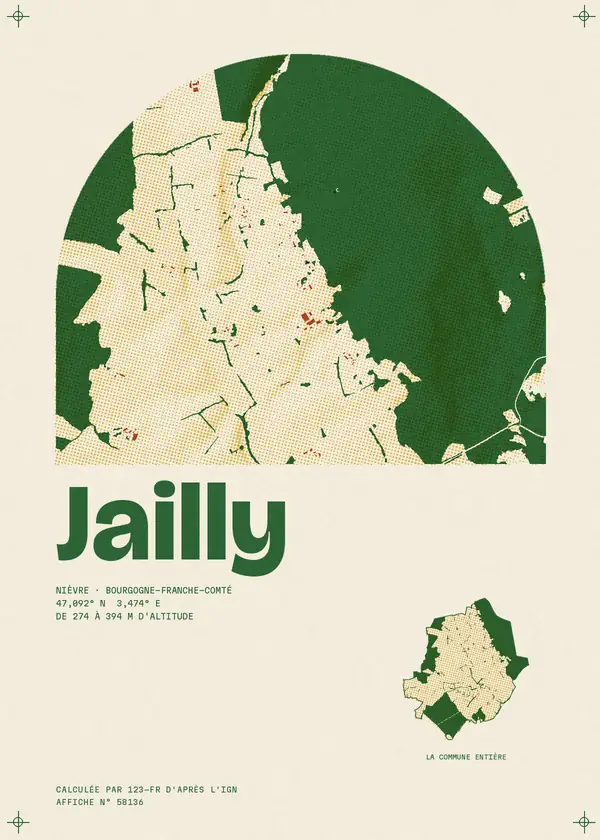 Affiche de Jailly, calculée par 123-fr d'après l'IGN