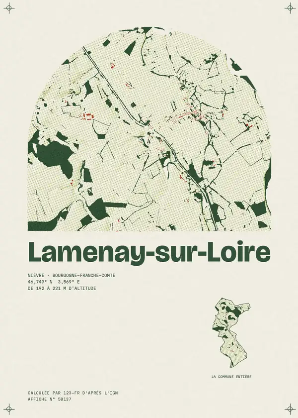 Affiche de Lamenay-sur-Loire, calculée par 123-fr d'après l'IGN
