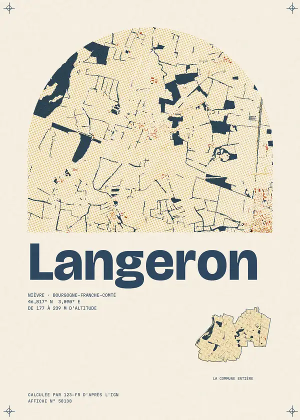 Affiche de Langeron, calculée par 123-fr d'après l'IGN
