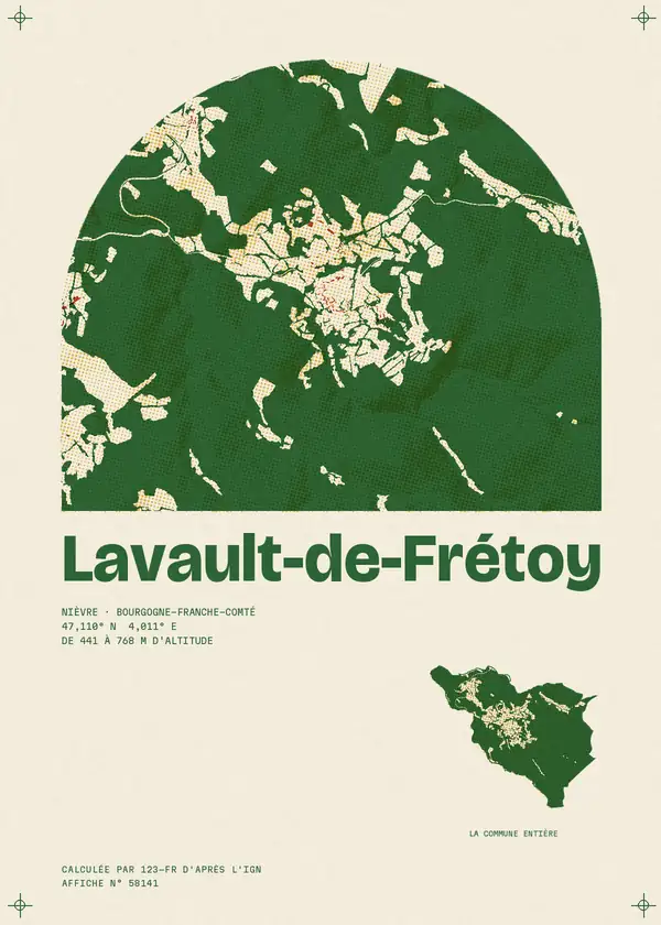 Affiche de Lavault-de-Frétoy, calculée par 123-fr d'après l'IGN