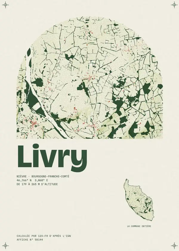 Affiche de Livry, calculée par 123-fr d'après l'IGN
