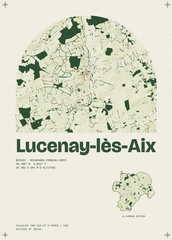 Affiche de Lucenay-lès-Aix, calculée par 123-fr d'après l'IGN