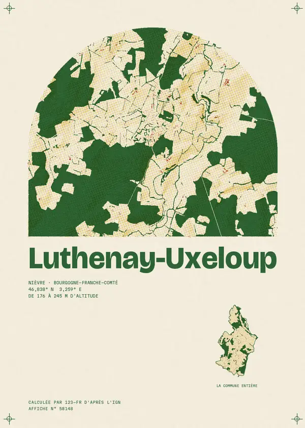 Affiche de Luthenay-Uxeloup, calculée par 123-fr d'après l'IGN