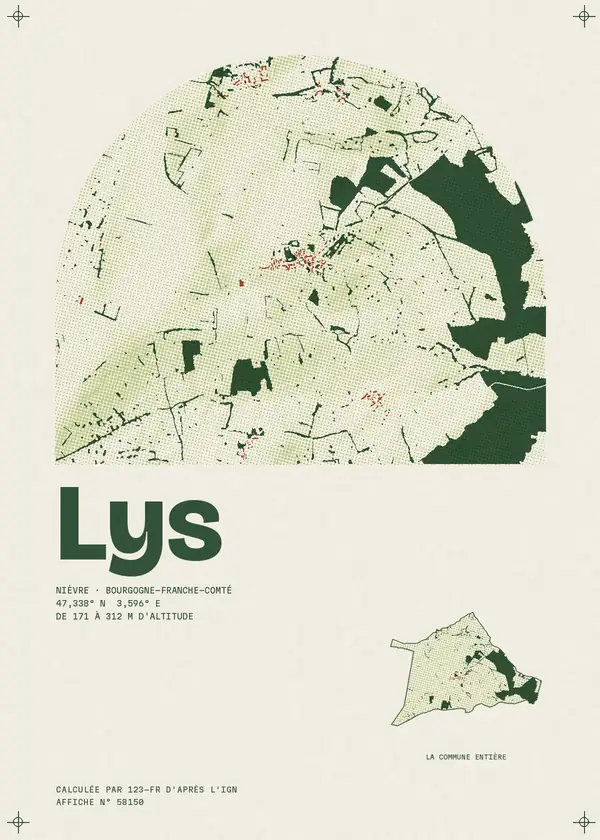 Affiche de Lys, calculée par 123-fr d'après l'IGN