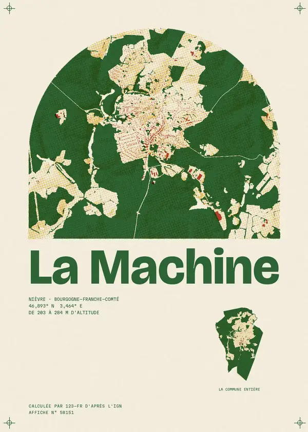 Affiche de La Machine, calculée par 123-fr d'après l'IGN