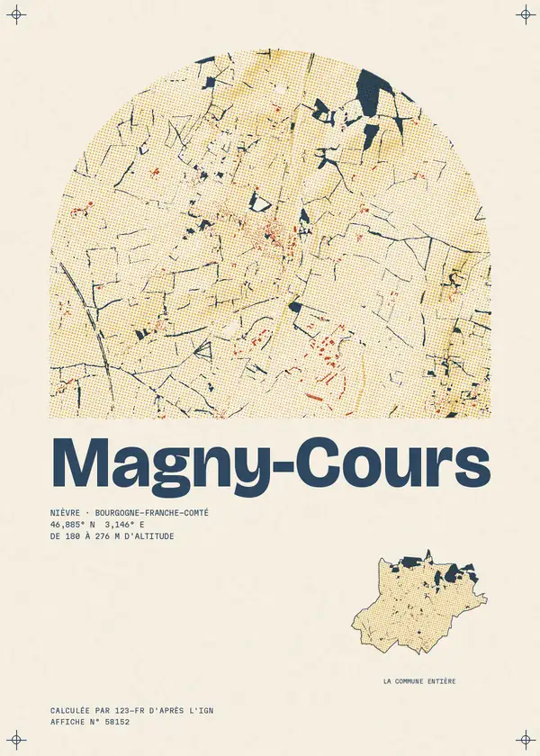 Affiche de Magny-Cours, calculée par 123-fr d'après l'IGN