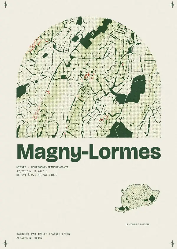 Affiche de Magny-Lormes, calculée par 123-fr d'après l'IGN