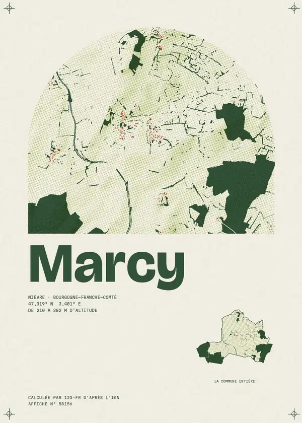 Affiche de Marcy, calculée par 123-fr d'après l'IGN
