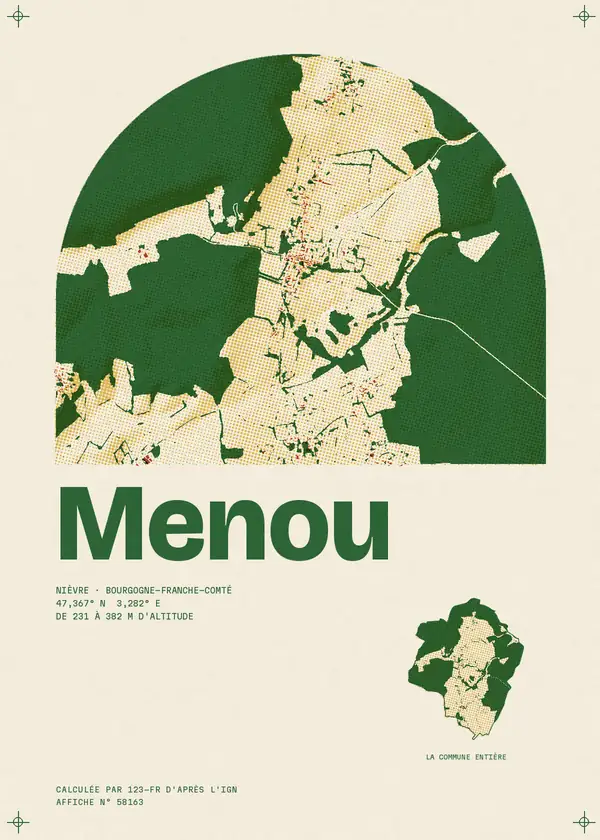 Affiche de Menou, calculée par 123-fr d'après l'IGN