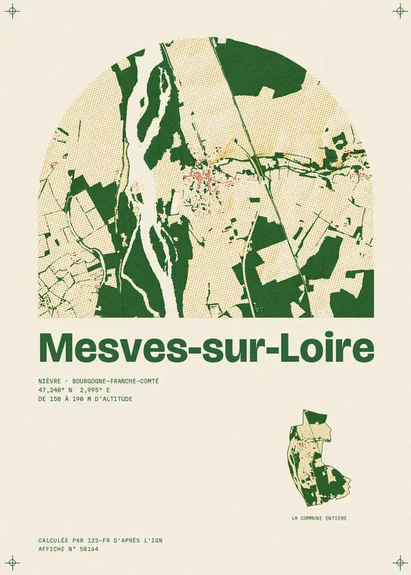 Affiche de Mesves-sur-Loire, calculée par 123-fr d'après l'IGN