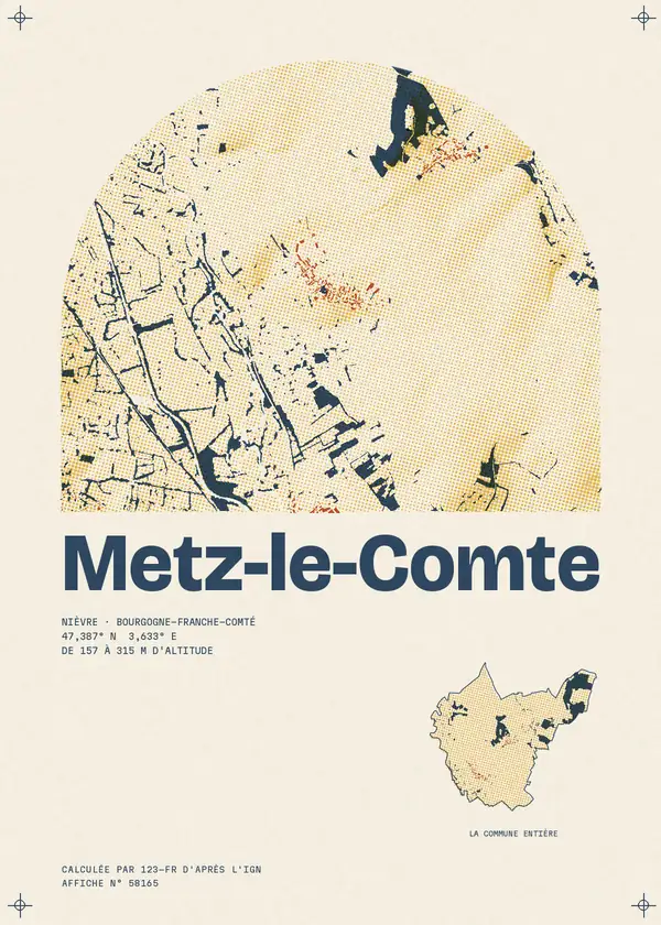 Affiche de Metz-le-Comte, calculée par 123-fr d'après l'IGN
