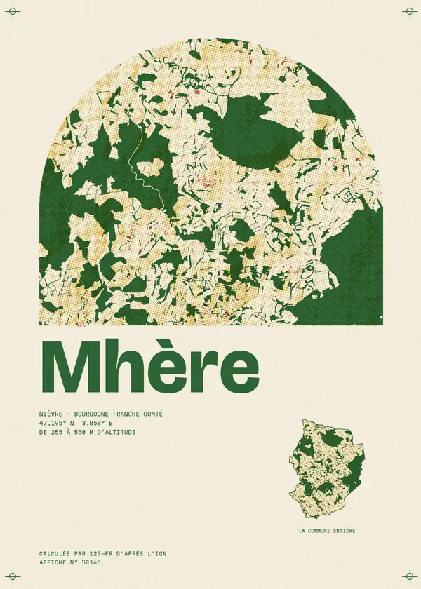 Affiche de Mhère, calculée par 123-fr d'après l'IGN