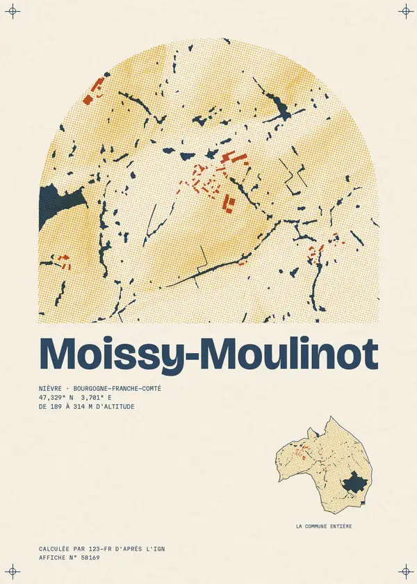 Affiche de Moissy-Moulinot, calculée par 123-fr d'après l'IGN
