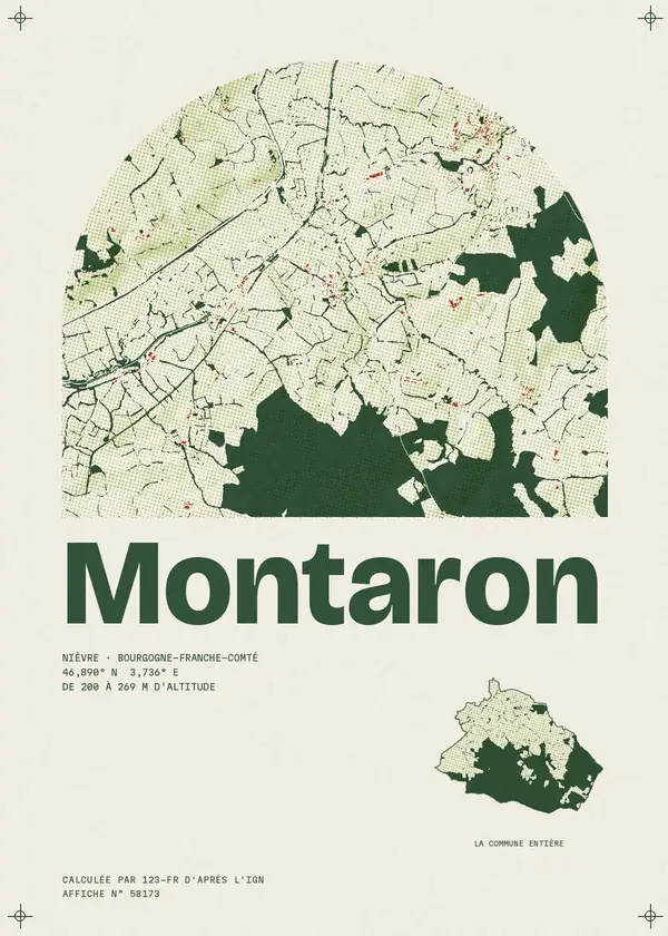 Affiche de Montaron, calculée par 123-fr d'après l'IGN