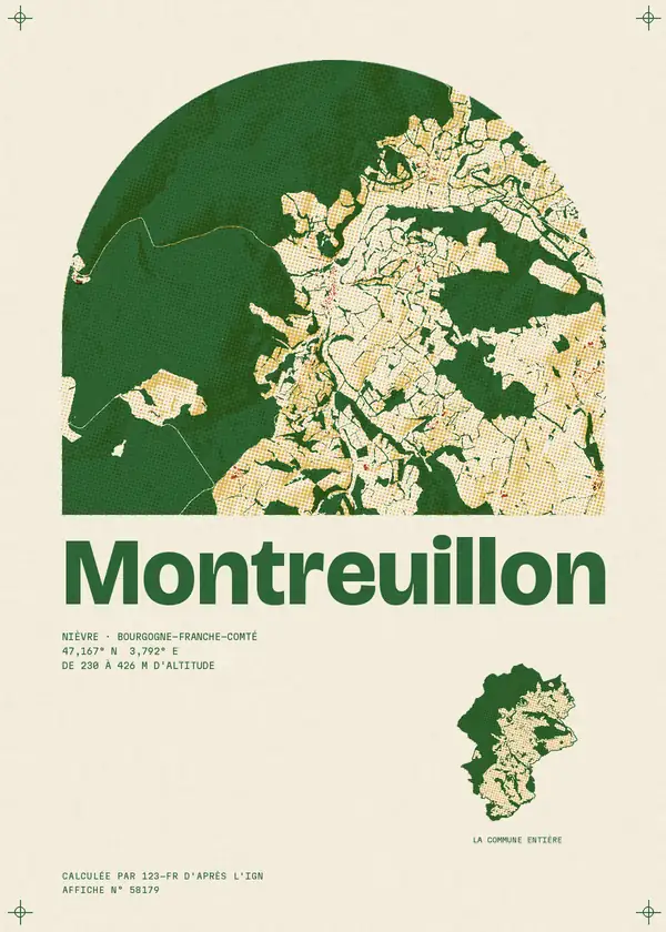 Affiche de Montreuillon, calculée par 123-fr d'après l'IGN