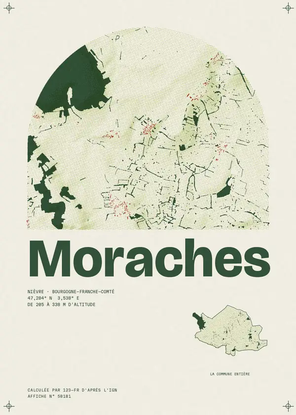 Affiche de Moraches, calculée par 123-fr d'après l'IGN