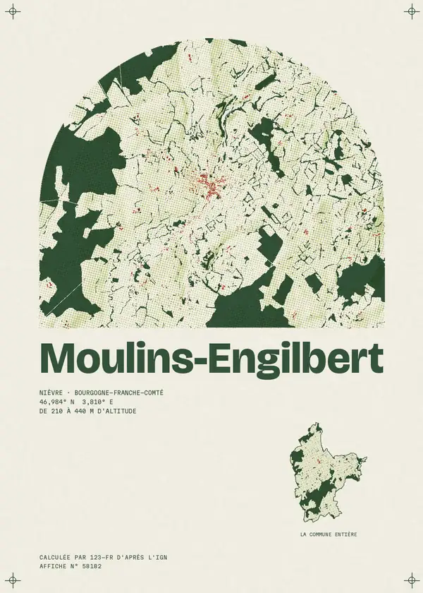 Affiche de Moulins-Engilbert, calculée par 123-fr d'après l'IGN