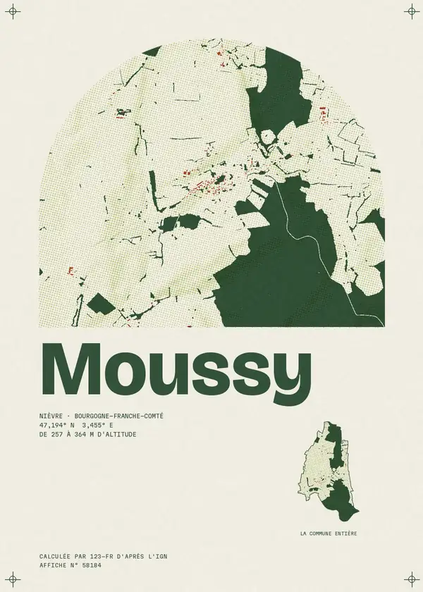 Affiche de Moussy, calculée par 123-fr d'après l'IGN
