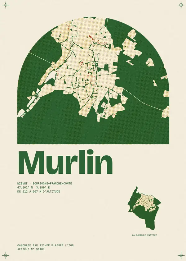 Affiche de Murlin, calculée par 123-fr d'après l'IGN