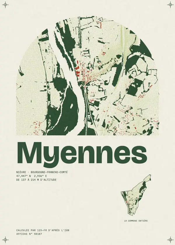 Affiche de Myennes, calculée par 123-fr d'après l'IGN
