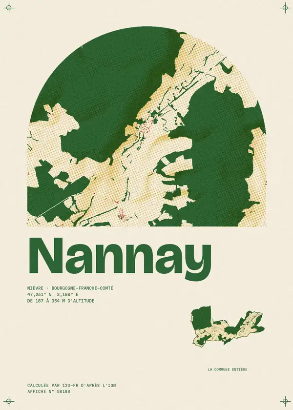 Affiche de Nannay, calculée par 123-fr d'après l'IGN